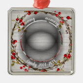 Lief Rustiek Kat Huisdier Herdenking Aangepaste Fo Metalen Ornament (Voorkant)