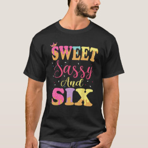 Lief sassy en zes verjaardag ijs meisjes 6 jaar t-shirt