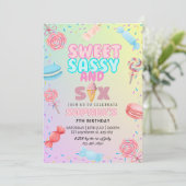 Lief sassy & zeven Ice Cream & Snoep meisje verjaa Kaart (Staand voorkant)