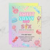 Lief sassy & zeven Ice Cream & Snoep meisje verjaa Kaart (Voorkant / Achterkant)