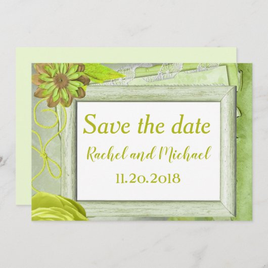 Lief Save the Date Bloemen (Voorkant / Achterkant)