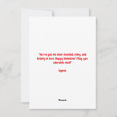 Lief Schattig Grappig Bericht Bloem Slak Valentijn Feestdagenkaart (Achterkant)