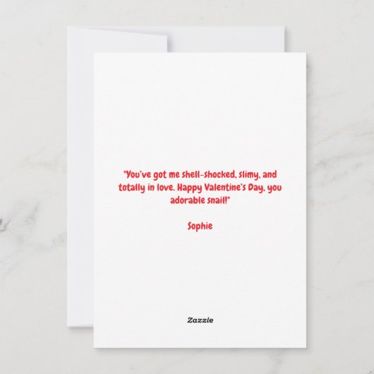Lief Schattig Grappig Bericht Bloem Slak Valentijn Feestdagenkaart (Achterkant)