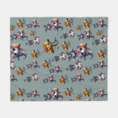 Lief Schattig Grappig Halloween Fleece Deken (Voorkant (Horizontaal))