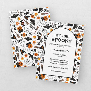 Lief Schattig Halloween Zwart en Oranje Kaart