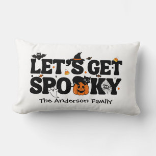 Lief Schattig Halloween Zwart en Oranje Kussen