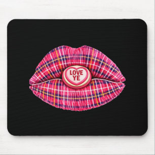 Lief Schotse Tartan Kus Lippen Schotland roze Muismat