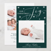 Lief script foto kerst geboorteaankondiging feestdagenkaart (Voorkant / Achterkant)