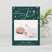 Lief script foto kerst geboorteaankondiging feestdagenkaart (Staand voorkant)