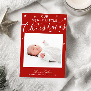 Lief script foto Kerstmis geboorteaankondiging Feestdagenkaart