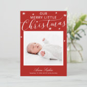 Lief script foto Kerstmis geboorteaankondiging Feestdagenkaart (Staand voorkant)