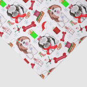 Lief Shih Tzu Kerst Naadloos Patroon   Tissuepapier (Detail)