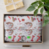 Lief Shih Tzu Kerst Naadloos Patroon   Tissuepapier (Geschenk)