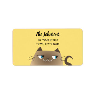 Lief Siamese Kat Retouradres Etiket