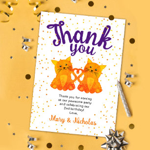 Lief Siamese Tweekittens Confetti Feest Bedankt