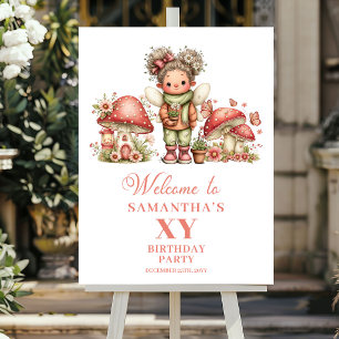 Lief Sieraardroze Bloemen Meisje Verjaardag Welkom Poster