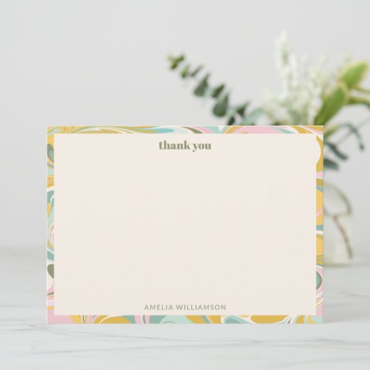 Lief Simpel Pastel Abstract Aangepast Bruidsdouche Bedankkaart (Staand voorkant)