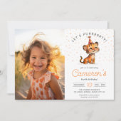 Lief sinaasappel tijger kinderen verjaardagsvierin kaart (Voorkant)