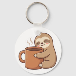 Lief sleutelkoord met luiaard voor koffieliefhebbe sleutelhanger