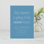 Lief slim geweldig blauwe babyshower kaart (Staand voorkant)