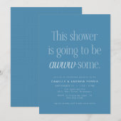 Lief slim geweldig blauwe babyshower kaart (Voorkant / Achterkant)