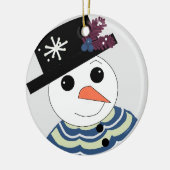 Lief Sneeuwmannengezicht Keramisch Ornament (Links)