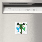 Lief sneeuwmannenpaar magneet (Insitu (Vaatwasser))