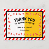 Lief Snoep Thema Kinder Dubbele Verjaardag Dank u Briefkaart (Voorkant)