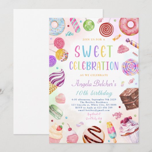 Lief Snoep Verjaardag Kaart (Voorkant / Achterkant)