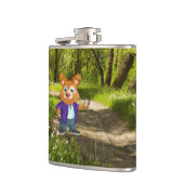 Lief speels Cartoon-hondstudent in het bos Heupfles (Links)