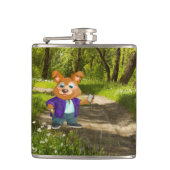 Lief speels Cartoon-hondstudent in het bos Heupfles (Voorkant)