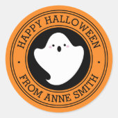 Lief spook gelukkige Halloween van aangepaste naam Ronde Sticker (Voorkant)