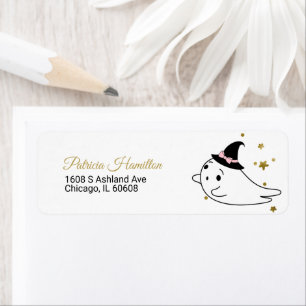 Lief spook Halloween baby shower label