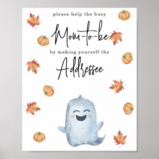 Lief spookje - toekomstige moeder geadresseerde poster (Voorkant)