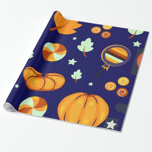 Lief spookpompoen Halloween-feestdag Cadeaupapier (Uitgerold)