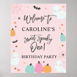 Lief Spooky Een 1e Verjaardagsfeestje Welkomstbord Poster