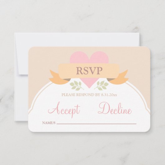 Lief Sprookje Bruiloft RSVP kaart (Voorkant)
