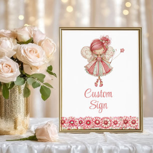 Lief Sprookjesmeisje Bloost Bloemen Verjaardag Op  Poster