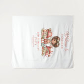 Lief Sprookjesroze Bloemengeboortebackdrop Wandkleed (Voorkant (horizontaal))