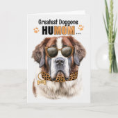 Lief St. Bernard Dog Greatest HuMOM Moederdag Feestdagen Kaart (Voorkant)
