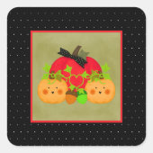Lief Stel Pompelmoes Halloween Bruidsdouche Vierkante Sticker (Voorkant)