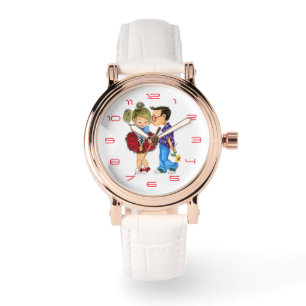 Lief Stelletje Kijkt Horloge