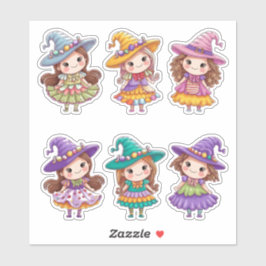 Lief stickerblad met heksen voor Halloween Sticker