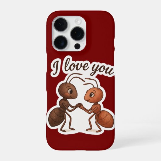 Lief stickerontwerp met mieren – Romantisch transp iPhone Hoesje (Achterkant)