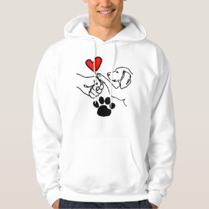 Lief T-shirt met Hond Poot Hand Hart - Dachshund M