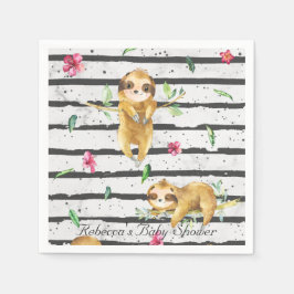 Lief T tropisch luiaard baby shower persoonlijk Servet