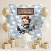 Lief teddybeer piloot babyshower achtergrond wandkleed