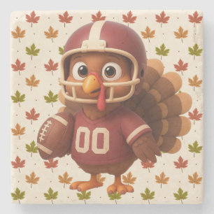 Lief Thanksgiving-dag voetbal kalkoen Stenen Onderzetter