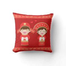 Lief traditioneel Chinees koppel trouwdecoratie