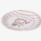 lief traktkar 1e verjaardagsfeestgast papieren bordje (Gekanteld)